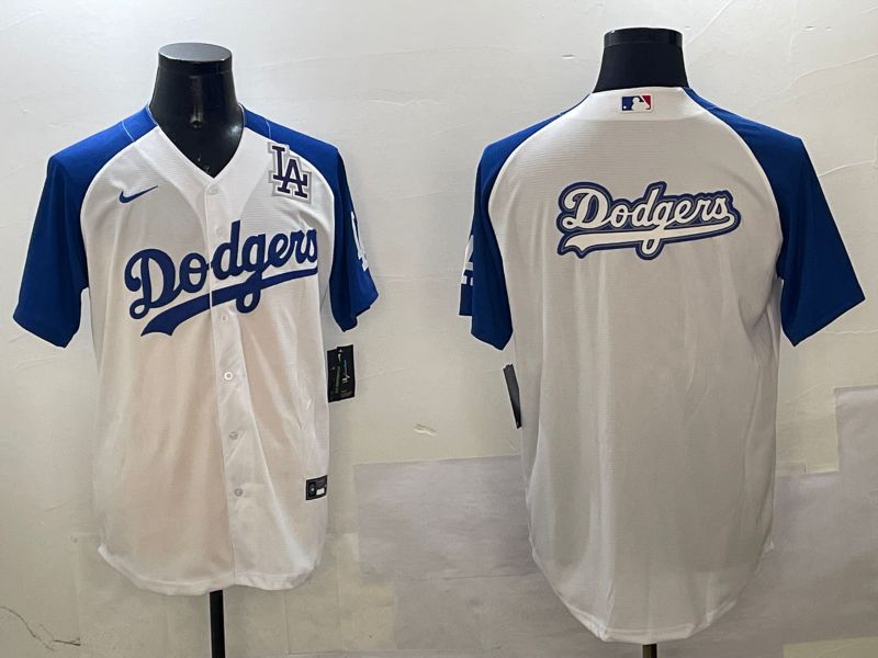 Men Los Angeles Dodgers Blank White blue Game 2025 Nike MLB Jersey style 22